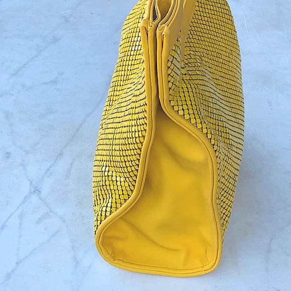 WHITING & DAVIS HANDBAG YELLOW MESH NWT Y2K - Picture 4 of 9